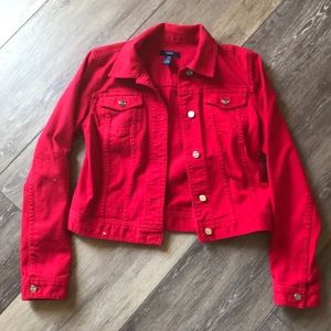 chaps red Jean jacket